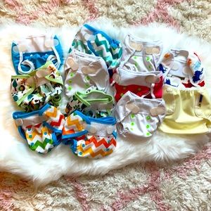 Used reusable diapers with liners included